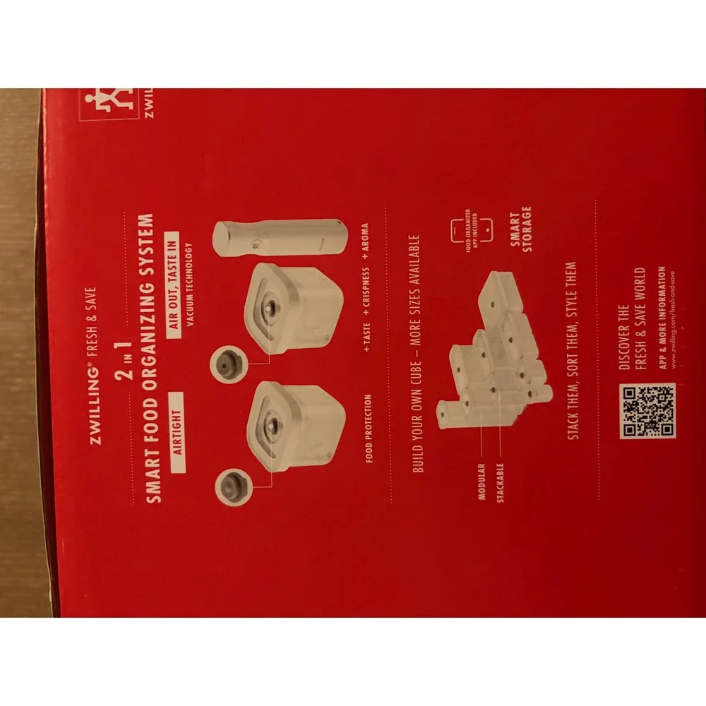 ZWILLING Fresh & Save Cube Set M 5-Piece Vacuum Food Storage Container Set NIB